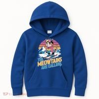 The Meowtains Are Calling Cat Lover Cool Snowboard Ski Lover  Kids Hoodie thumb 0
