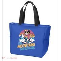 The Meowtains Are Calling Cat Lover Cool Snowboard Ski Lover  Tote Bag thumb 3