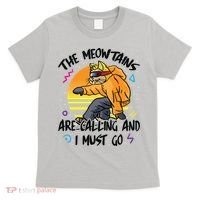 The Meowtains Are Calling And I Must Go Winter Snowboard Cat  T-Shirt thumb 0