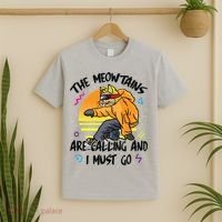 The Meowtains Are Calling And I Must Go Winter Snowboard Cat  T-Shirt thumb 2