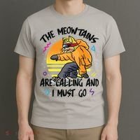 The Meowtains Are Calling And I Must Go Winter Snowboard Cat  T-Shirt thumb 3