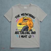 The Meowtains Are Calling And I Must Go Winter Snowboard Cat  T-Shirt thumb 5