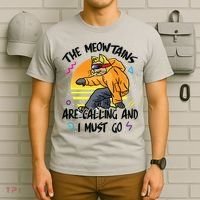The Meowtains Are Calling And I Must Go Winter Snowboard Cat  T-Shirt thumb 6