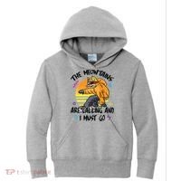 The Meowtains Are Calling And I Must Go Winter Snowboard Cat  Kids Hoodie thumb 0