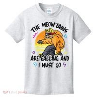 The Meowtains Are Calling And I Must Go Winter Snowboard Cat  Kids T-Shirt thumb 0