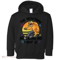 The Meowtains Are Calling And I Must Go Winter Snowboard Cat  Toddler Hoodie thumb 0