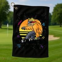 The Meowtains Are Calling And I Must Go Winter Snowboard Cat  Golf Towel thumb 1