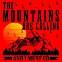 The Mountains Are Calling I Must Go Hiking Camping Climbing Gift Santa Hat thumb 1