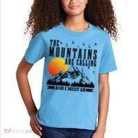 The Mountains Are Calling I Must Go Hiking Camping Climbing Gift Kids T-Shirt thumb 2
