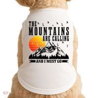 The Mountains Are Calling I Must Go Hiking Camping Climbing Gift Doggie Tank thumb 0