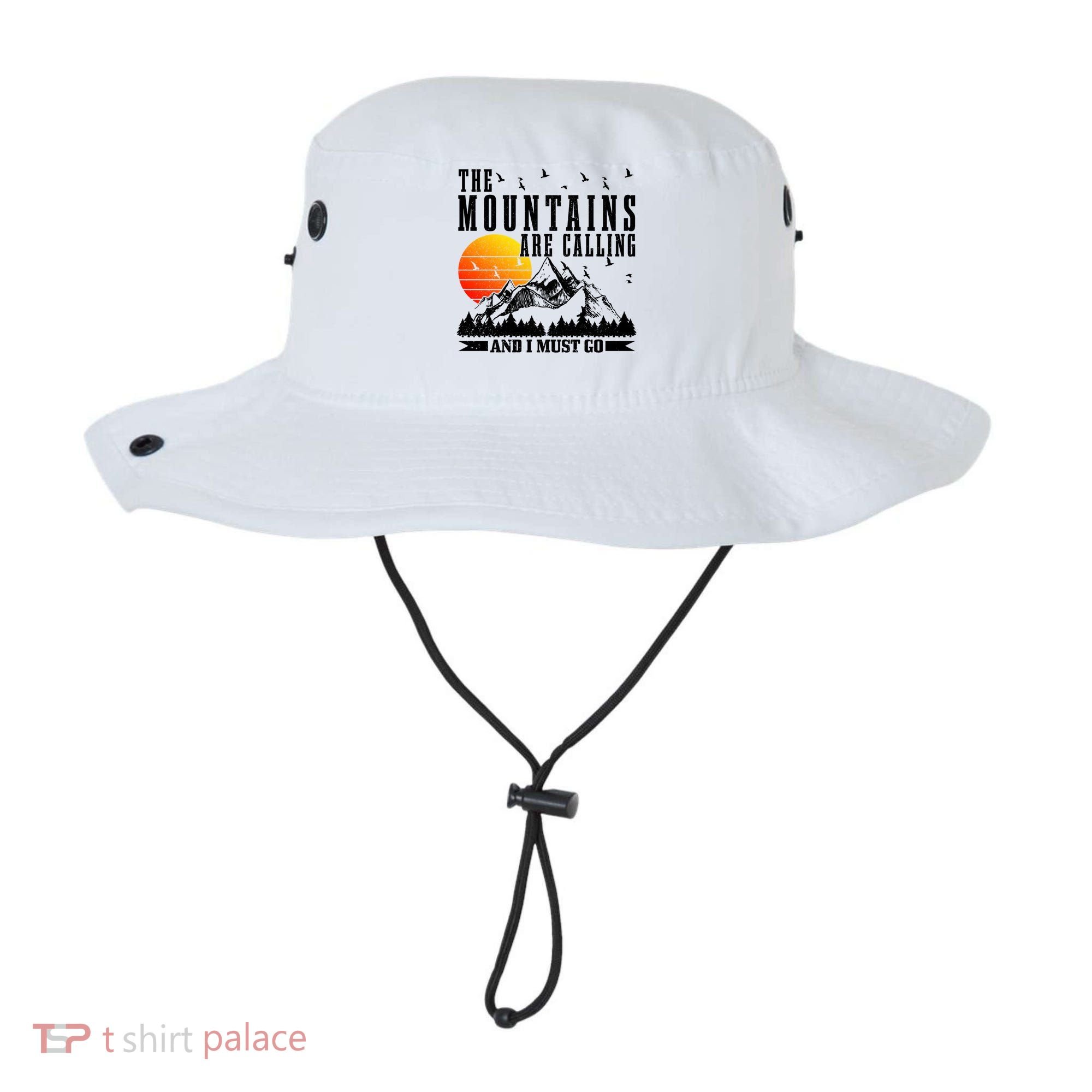 The Mountains Are Calling I Must Go Hiking Camping Climbing Gift Bucket Hat