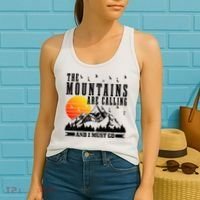The Mountains Are Calling I Must Go Hiking Camping Climbing Gift Women's Tank Top thumb 2