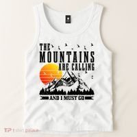The Mountains Are Calling I Must Go Hiking Camping Climbing Gift Tank Top thumb 2