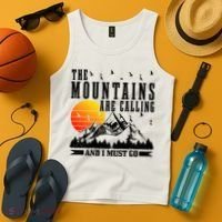 The Mountains Are Calling I Must Go Hiking Camping Climbing Gift Tank Top thumb 4
