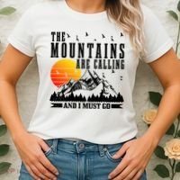 The Mountains Are Calling I Must Go Hiking Camping Climbing Gift Women's T-Shirt thumb 2