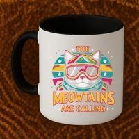 The Meowtains Are Calling Cat Ski Snowboard  Coffee Mug thumb 2