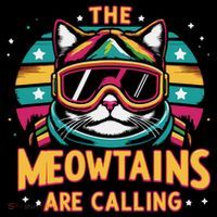The Meowtains Are Calling Cat Ski Snowboard  Coffee Mug thumb 5