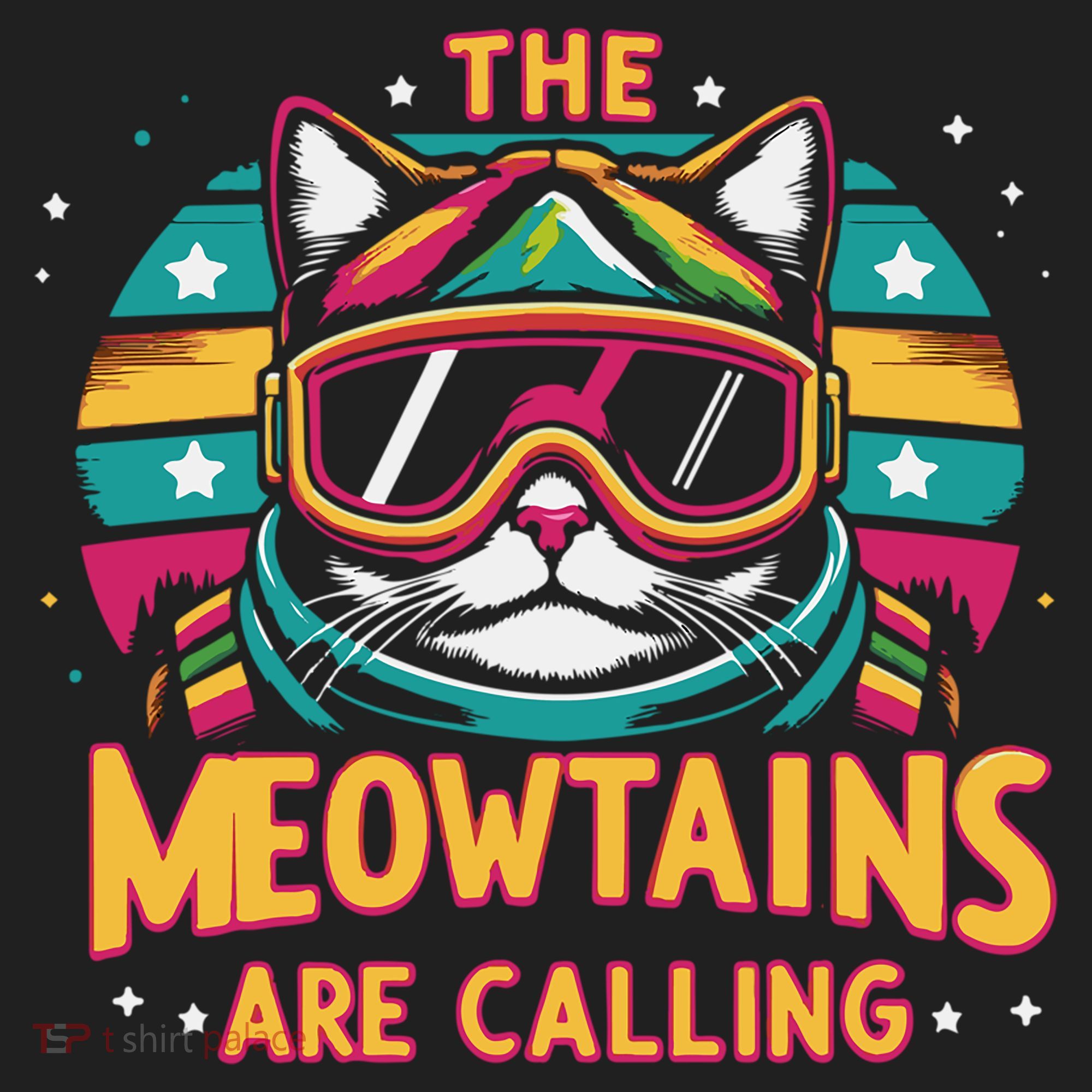 The Meowtains Are Calling Cat Ski Snowboard  Beanie