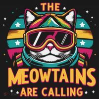 The Meowtains Are Calling Cat Ski Snowboard  Women's Hoodie thumb 2