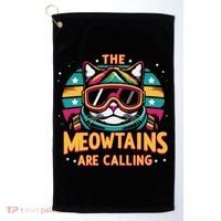 The Meowtains Are Calling Cat Ski Snowboard  Golf Towel thumb 0