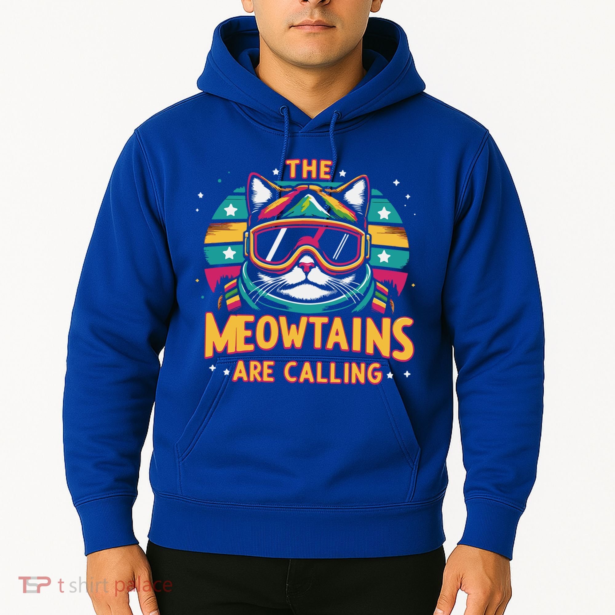 The Meowtains Are Calling Cat Ski Snowboard  Hoodie
