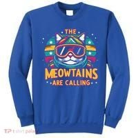 The Meowtains Are Calling Cat Ski Snowboard  Sweatshirt thumb 0
