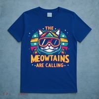 The Meowtains Are Calling Cat Ski Snowboard  T-Shirt thumb 5