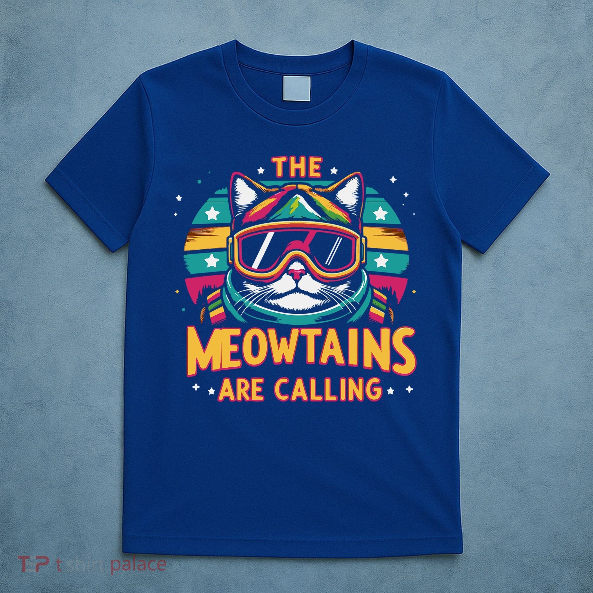 The Meowtains Are Calling Cat Ski Snowboard  T-Shirt