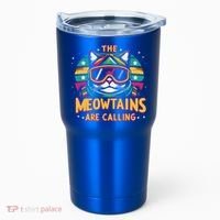 The Meowtains Are Calling Cat Ski Snowboard  Tumbler thumb 0
