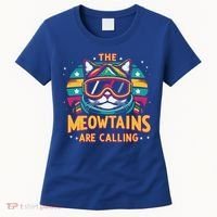 The Meowtains Are Calling Cat Ski Snowboard  Women's T-Shirt thumb 0