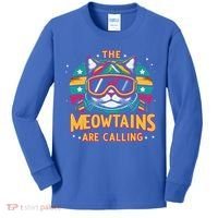 The Meowtains Are Calling Cat Ski Snowboard  Kids Long Sleeve Shirt thumb 0