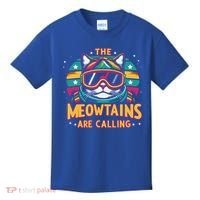 The Meowtains Are Calling Cat Ski Snowboard  Kids T-Shirt thumb 0