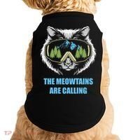 The Meowtains Are Calling Fun Ski And Snowboarder  Doggie Tank thumb 0