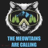 The Meowtains Are Calling Fun Ski And Snowboarder  Beanie thumb 2