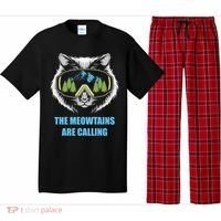 The Meowtains Are Calling Fun Ski And Snowboarder  Pajama Set thumb 0