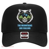 The Meowtains Are Calling Fun Ski And Snowboarder  Hat thumb 0