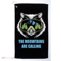 The Meowtains Are Calling Fun Ski And Snowboarder  Golf Towel thumb 0