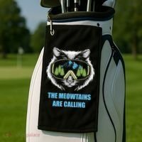 The Meowtains Are Calling Fun Ski And Snowboarder  Golf Towel thumb 2