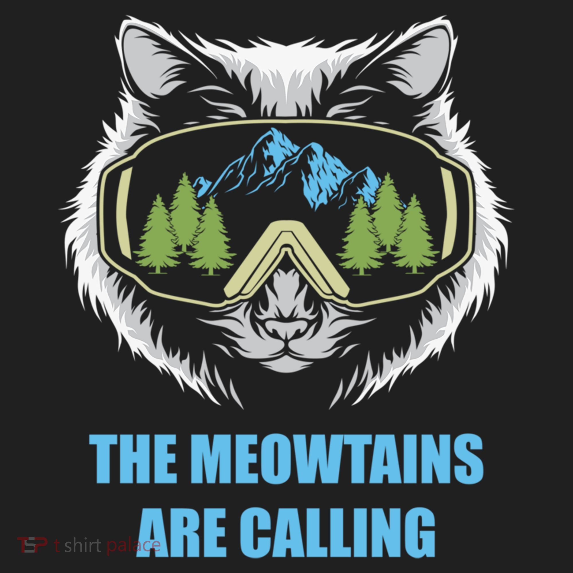 The Meowtains Are Calling Fun Ski And Snowboarder  Golf Towel