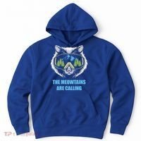 The Meowtains Are Calling Fun Ski And Snowboarder  Hoodie thumb 0