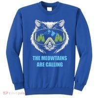 The Meowtains Are Calling Fun Ski And Snowboarder  Sweatshirt thumb 0