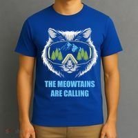 The Meowtains Are Calling Fun Ski And Snowboarder  T-Shirt thumb 3
