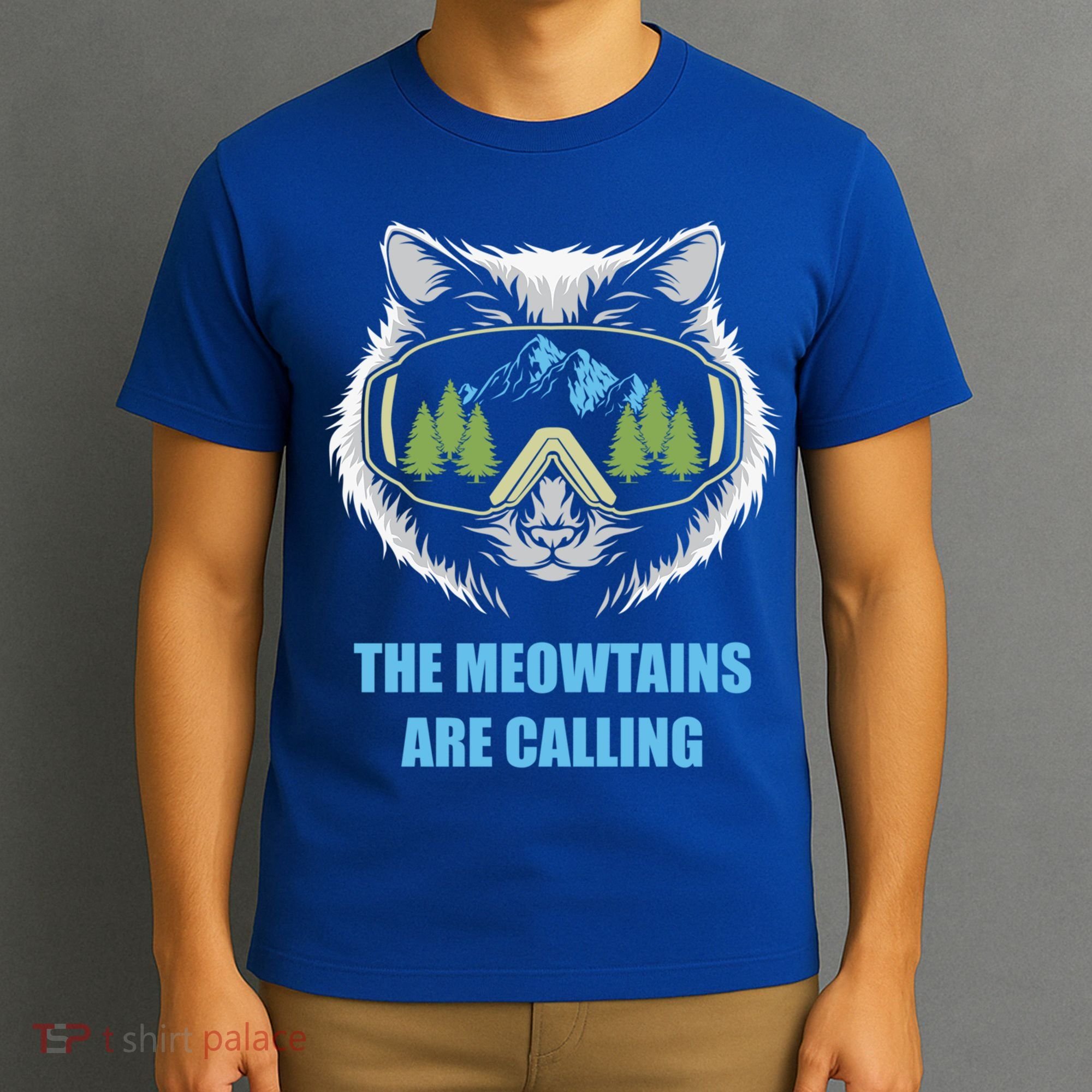 The Meowtains Are Calling Fun Ski And Snowboarder  T-Shirt