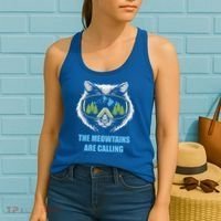 The Meowtains Are Calling Fun Ski And Snowboarder  Women's Tank Top thumb 2