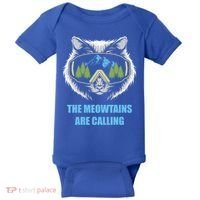 The Meowtains Are Calling Fun Ski And Snowboarder  Baby Bodysuit thumb 0