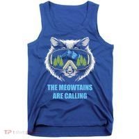The Meowtains Are Calling Fun Ski And Snowboarder  Tank Top thumb 0