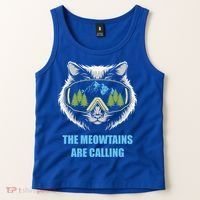The Meowtains Are Calling Fun Ski And Snowboarder  Tank Top thumb 2
