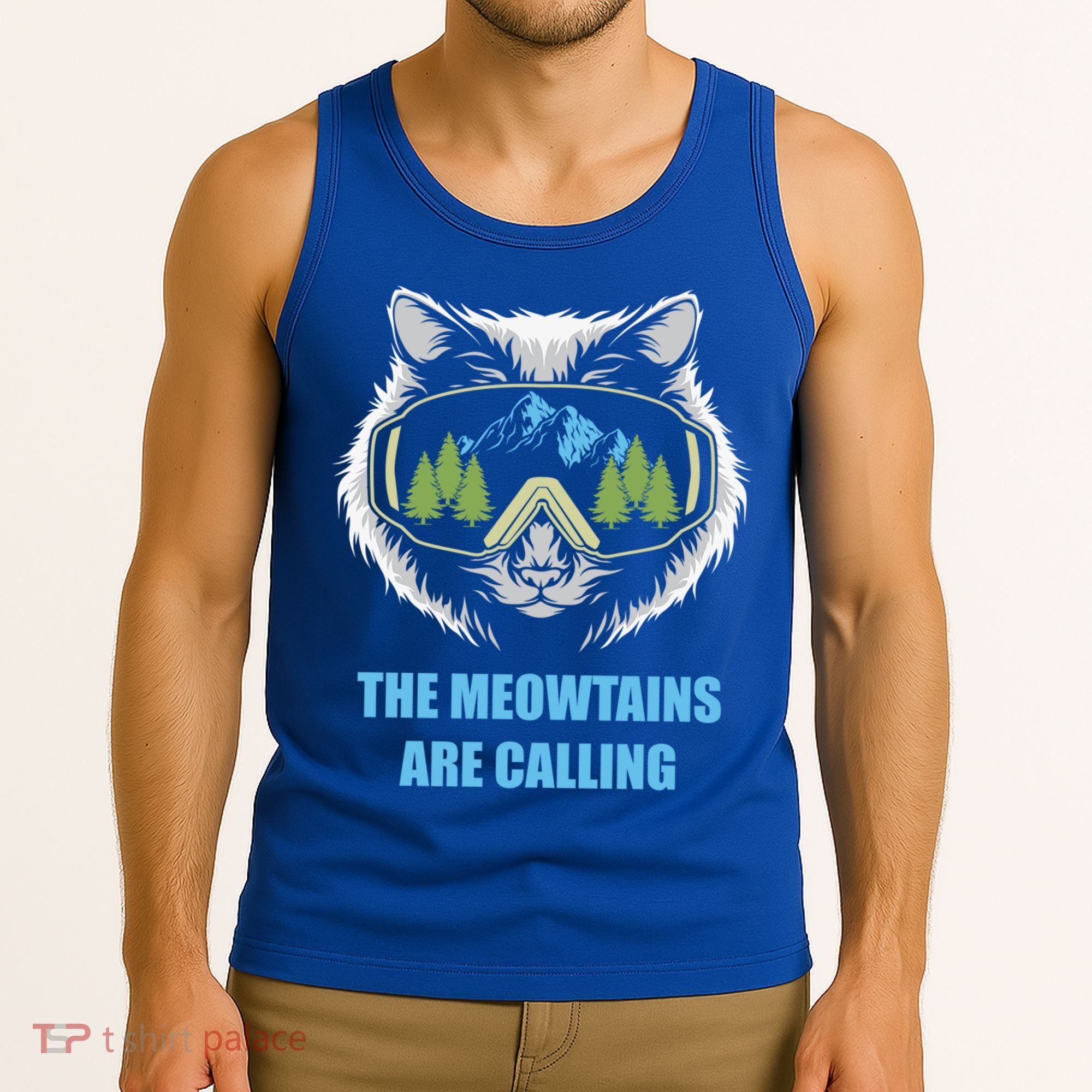 The Meowtains Are Calling Fun Ski And Snowboarder  Tank Top