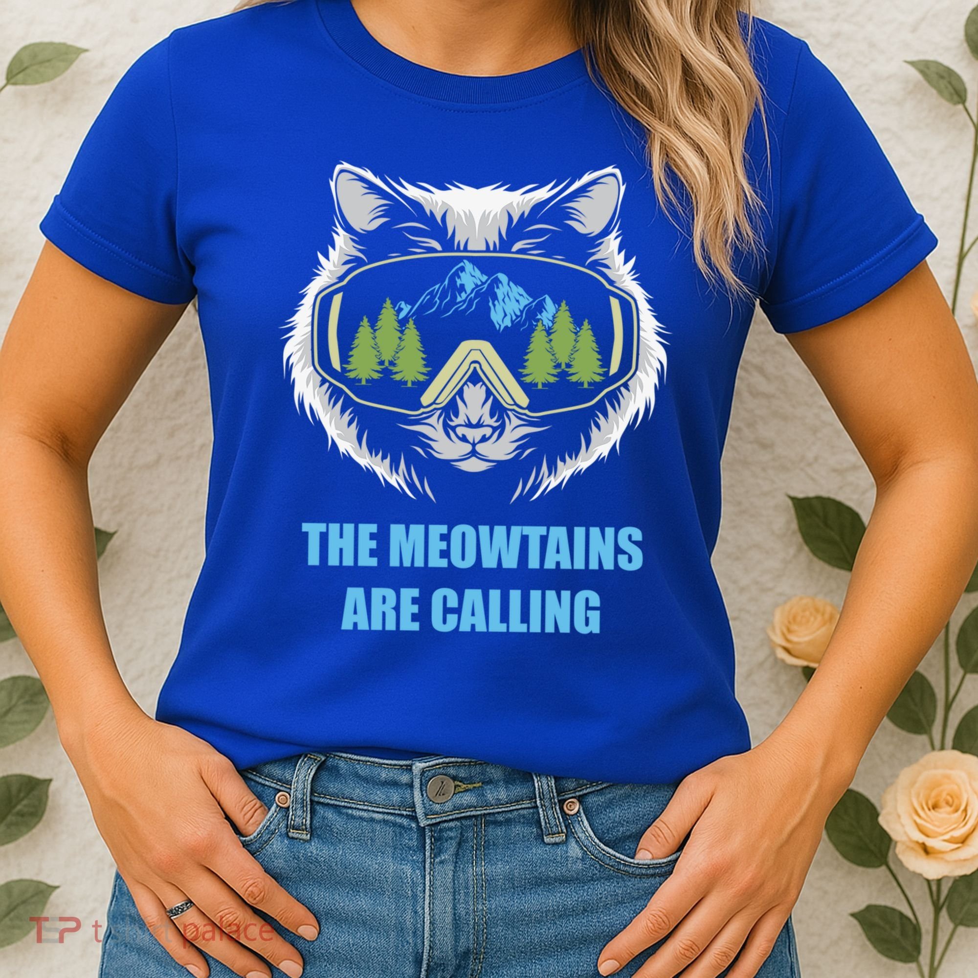 The Meowtains Are Calling Fun Ski And Snowboarder  Women's T-Shirt