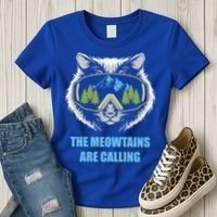 The Meowtains Are Calling Fun Ski And Snowboarder  Women's T-Shirt thumb 3